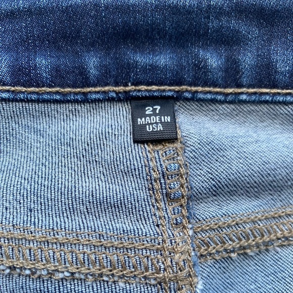 PAIGE Jeans, Verdugo Ankle, Dark Wash, Light Distress, Raw Hem. Women’s Size 27 - Picture 8 of 10